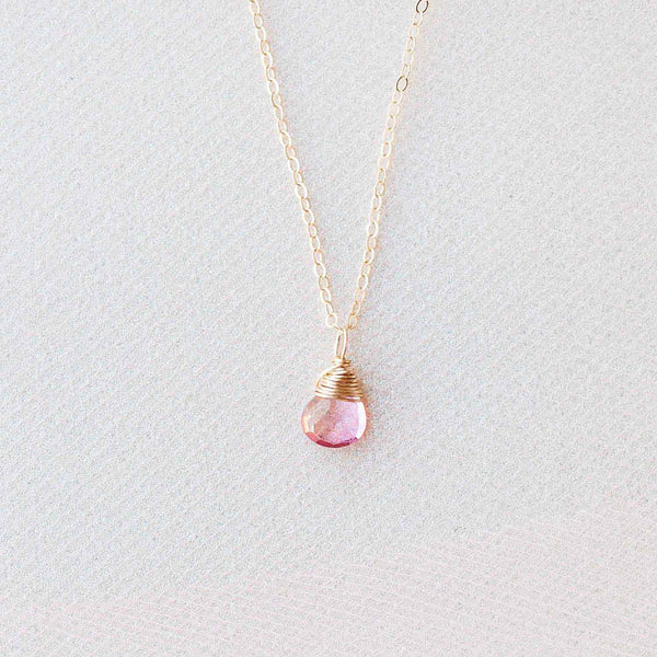 ●ACHA● Greslin Raw Stone Layered Necklace Pink AC23FW04 pink-topaz-gemstone-necklace-