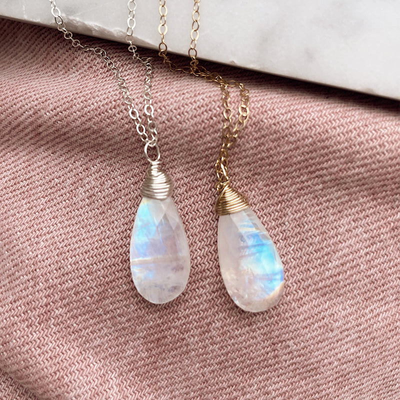 Moonstone Teardrop Necklace - 30% OFF TODAY ONLY