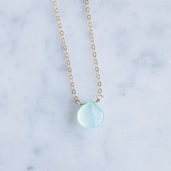 Aqua Chalcedony Necklace