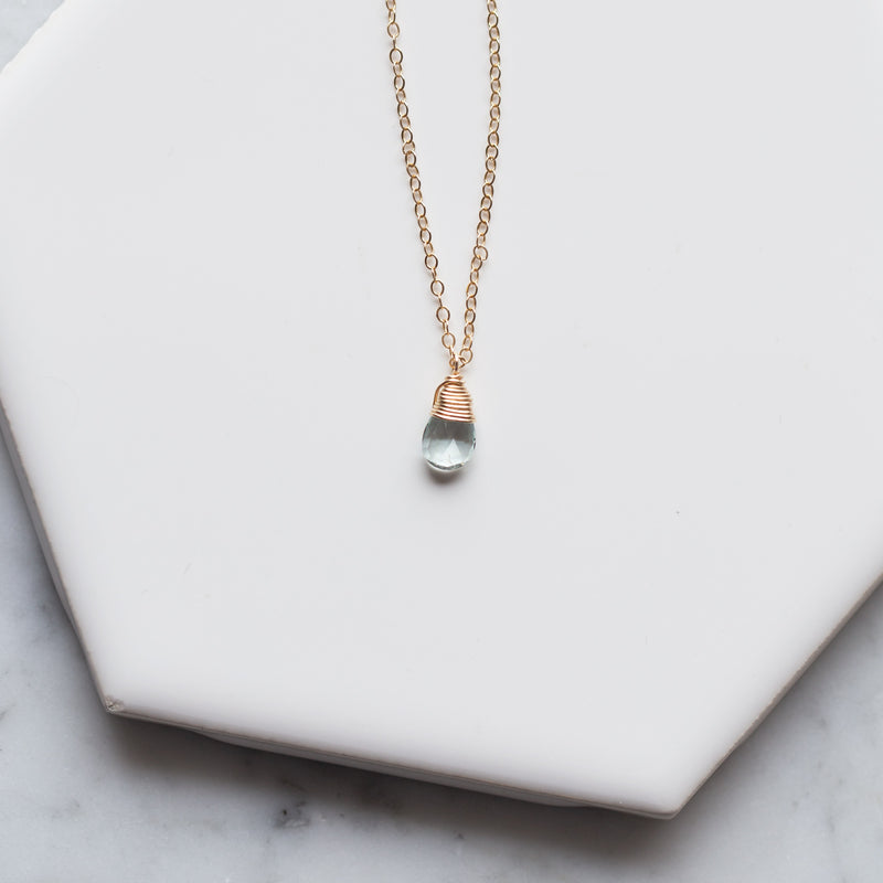 Dainty Aquamarine Necklace