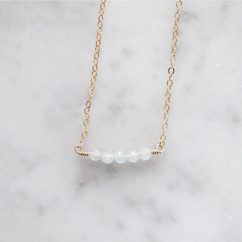 Amara Gemstone Necklace - Aquamarine