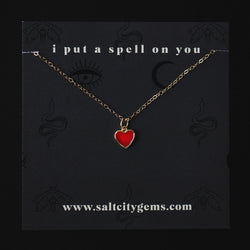 Mini Heart Necklace - Red