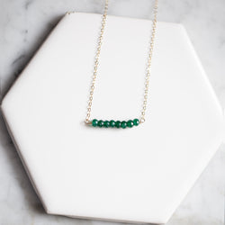 Emerald Jade Bar Necklace