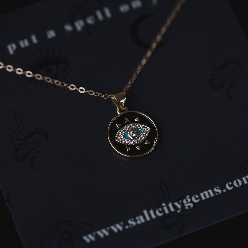 The Watchful Eye Necklace - Black