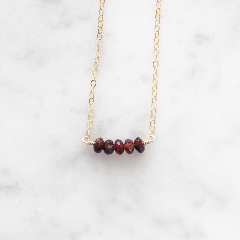 Amara Gemstone Necklace - Garnet
