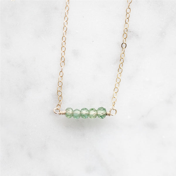 Amara Gemstone Necklace - Green Apatite