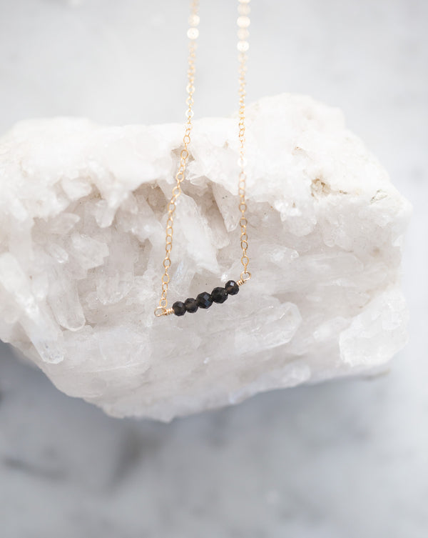 Amara Gemstone Necklace - Obsidian