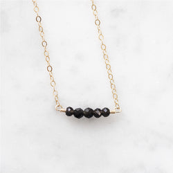 Amara Gemstone Necklace - Obsidian