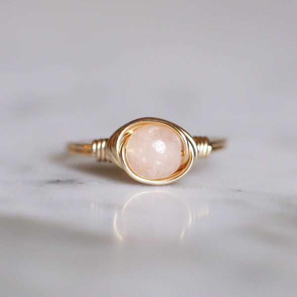 Peach Jade Ring