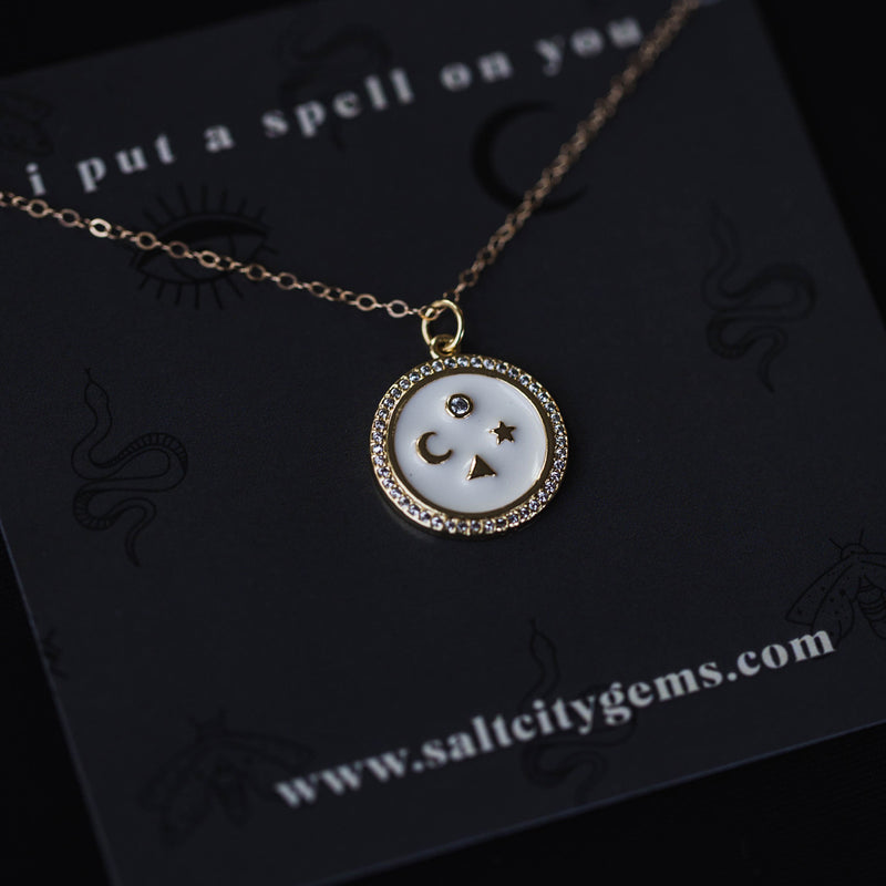 The Celestial Compass Necklace - White