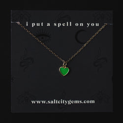 Mini Heart Necklace - Green