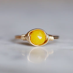 Yellow Jade Ring