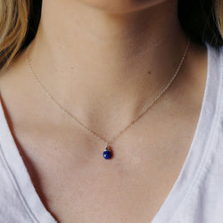 lapis lazuli pendant necklace with 14k gold filled chain