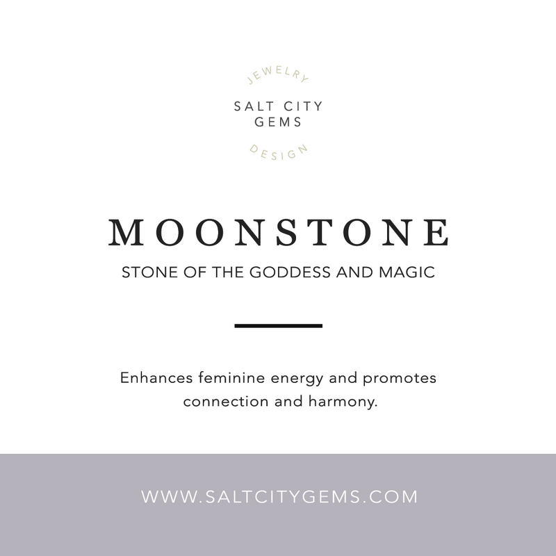 moonstone gemstone info card included in packaging