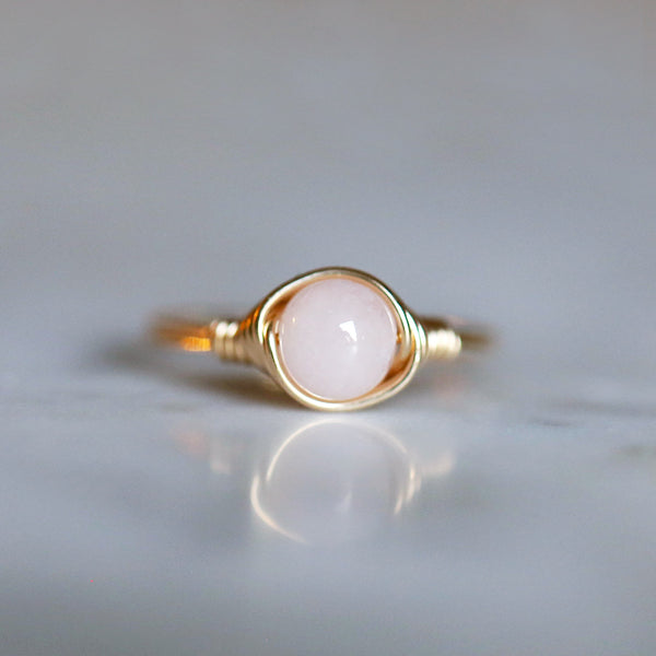 morganite gemstone ring setting and band made of 14k gold filled