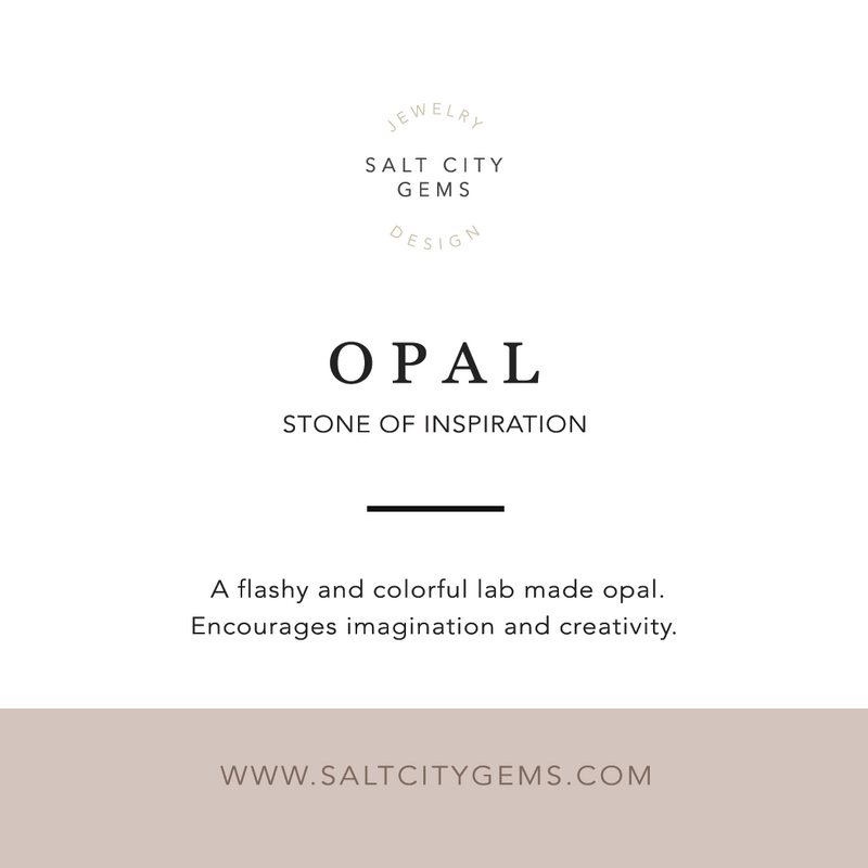 picture of opal card insert highlighting opal properties and october birthstone